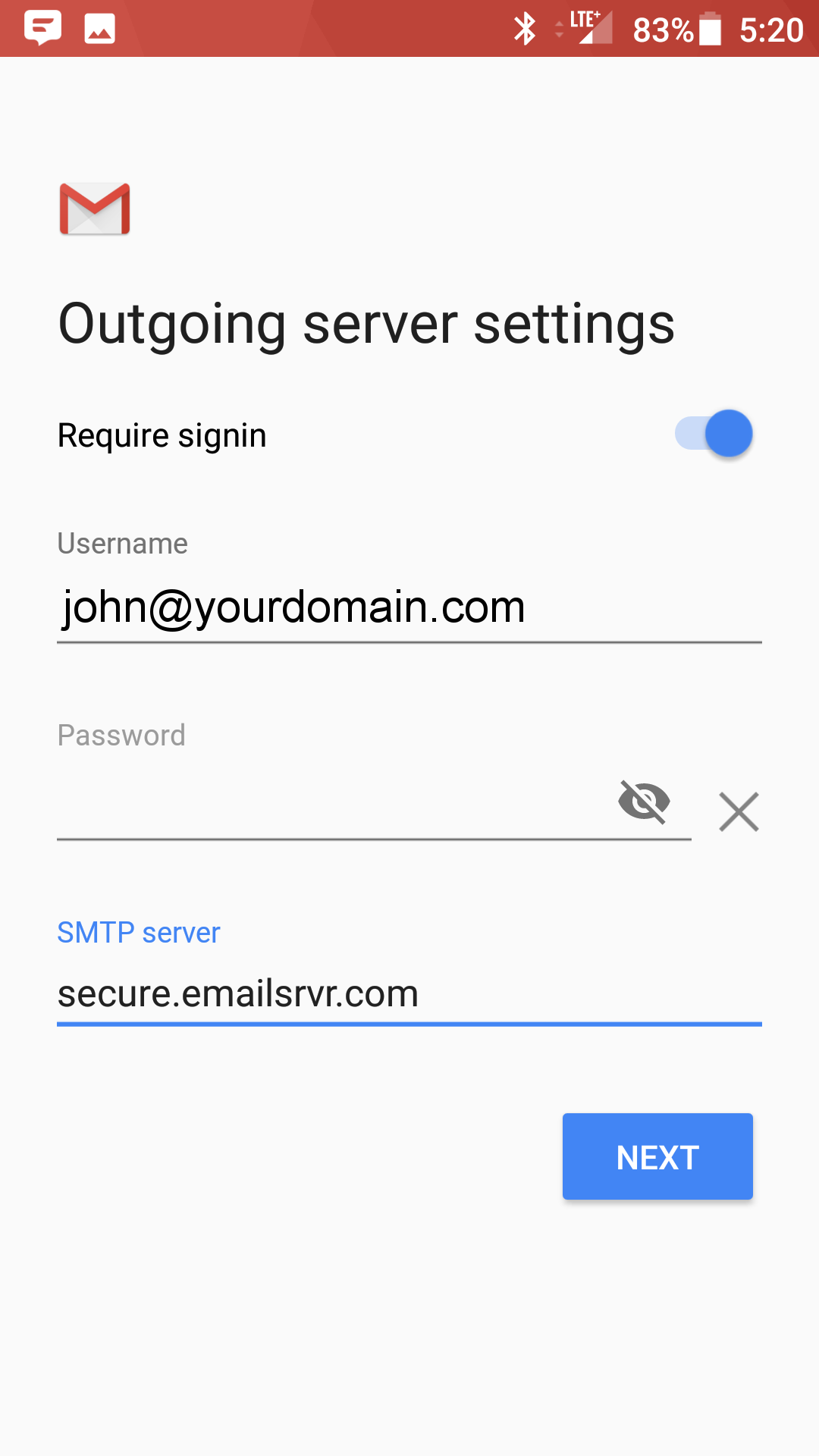 Android: Gmail setup instructional image 5