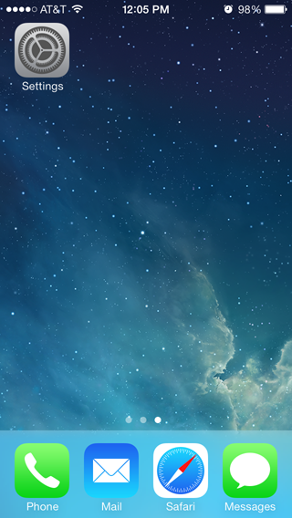 Iphone iOS 7.0 setup instructional image 1