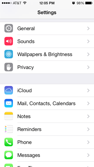 Iphone iOS 7.0 setup instructional image 2