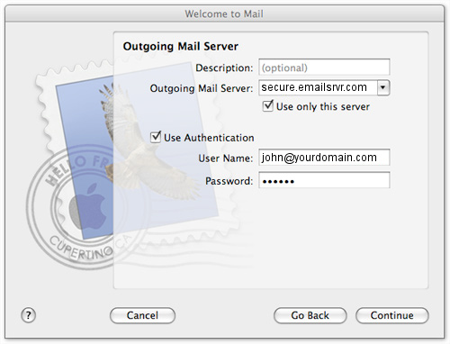 Mac OS X Mail setup instructional image 4